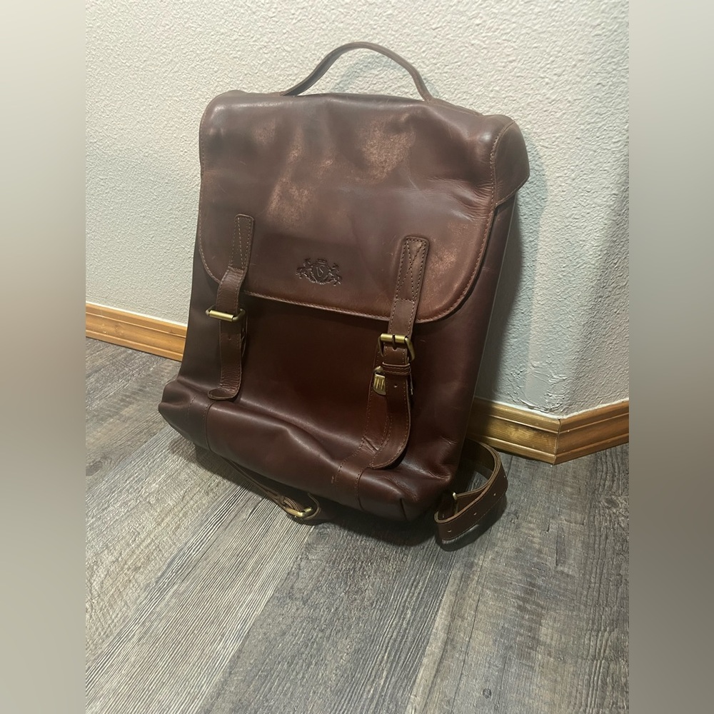 Genuine Leather artisan backpack with dust cover